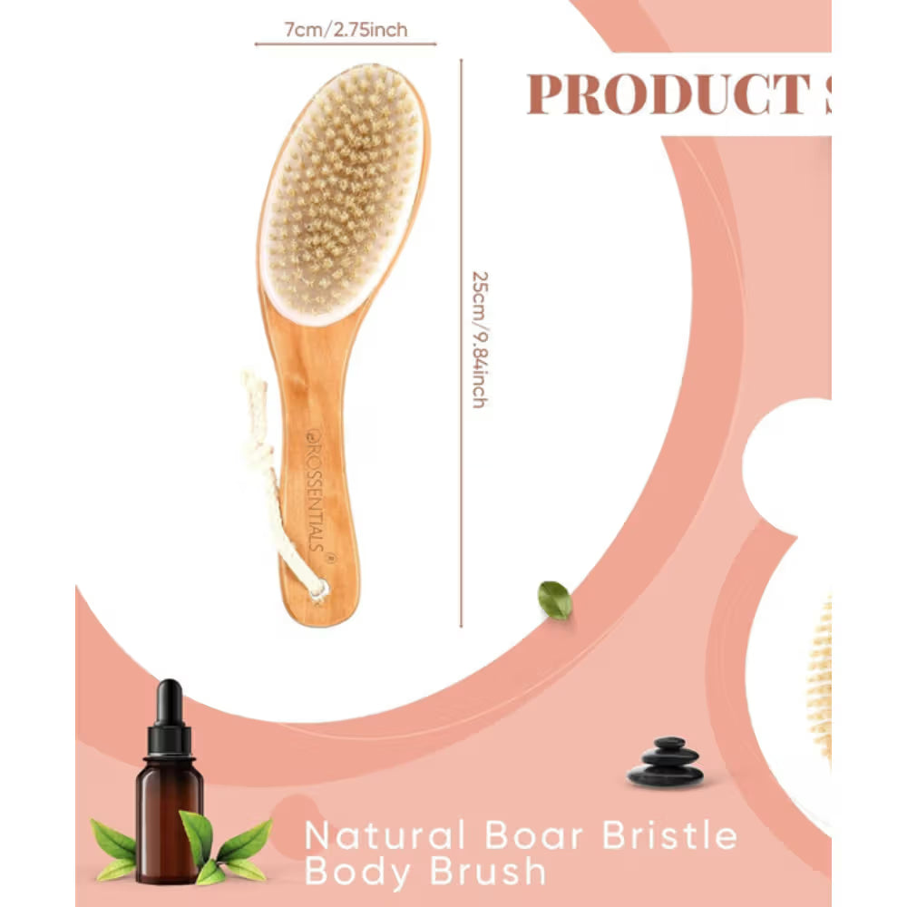 OROSSENTIALS Wooden Dry Body Brush (1pcs)