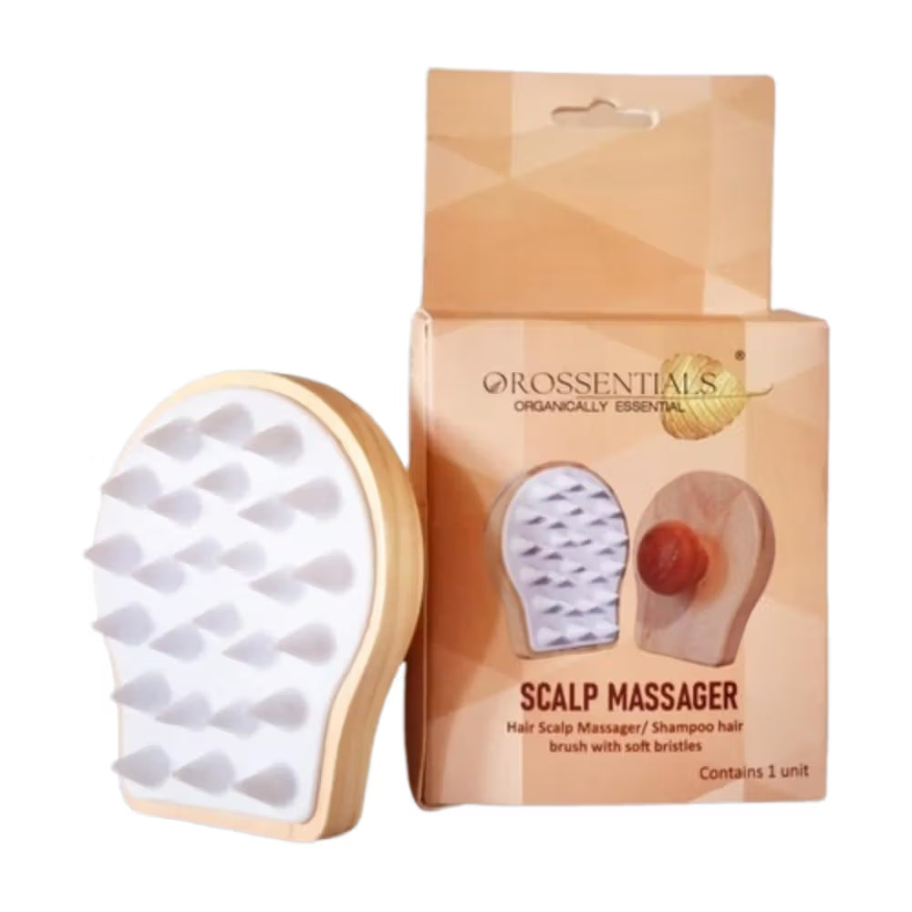 OROSSENTIALS Wooden Scalp Massager Shampoo Brush For Blood Circulation (1pcs)