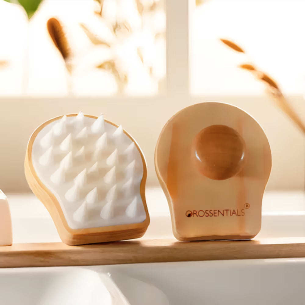 OROSSENTIALS Wooden Scalp Massager Shampoo Brush For Blood Circulation (1pcs)