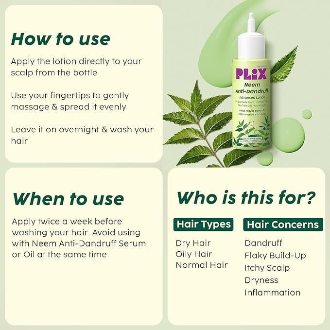 Plix - Neem Anti - Dandruff Advanced Lotion (60ML)