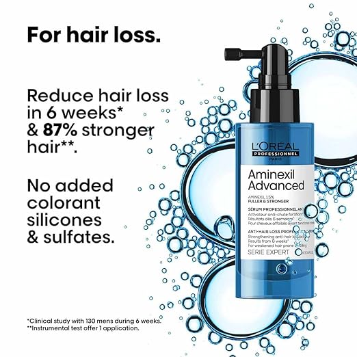 Loreal Paris Proffessional L’Oréal Professionnel Scalp Advanced Aminexil Advanced Anti-Hair Loss Activator Serum 90ml | Leave-In Serum for Hair Loss with 1.5% A