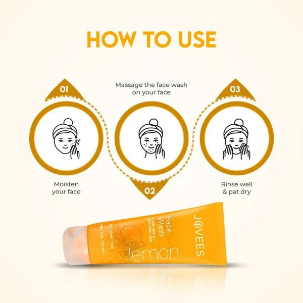 JOVEES HERBAL Jovees Lemon Face Wash With Lemon, Orange Peel & Kakadu Plum Extract 120ml