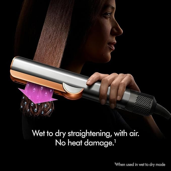 Dyson - Airstrait Special Edition Wet To Dry Straightening With Air , No Hot Plates No Extreme Heat Red Velvet & Gold