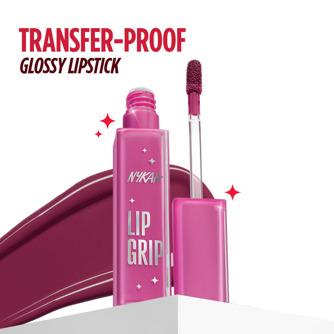 Nykaa Lip Grip No-Transfer Gloss Intense Shine Vinyl Liquid Lipstick - Fetish (2ml)