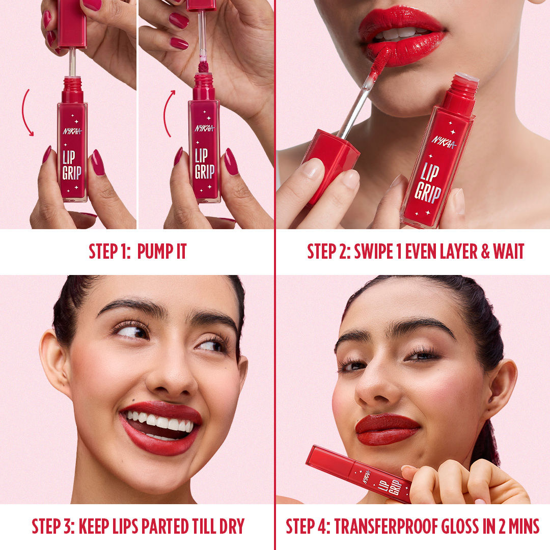 Nykaa Lip Grip No-Transfer Gloss Intense Shine Vinyl Liquid Lipstick - Fetish (2ml)