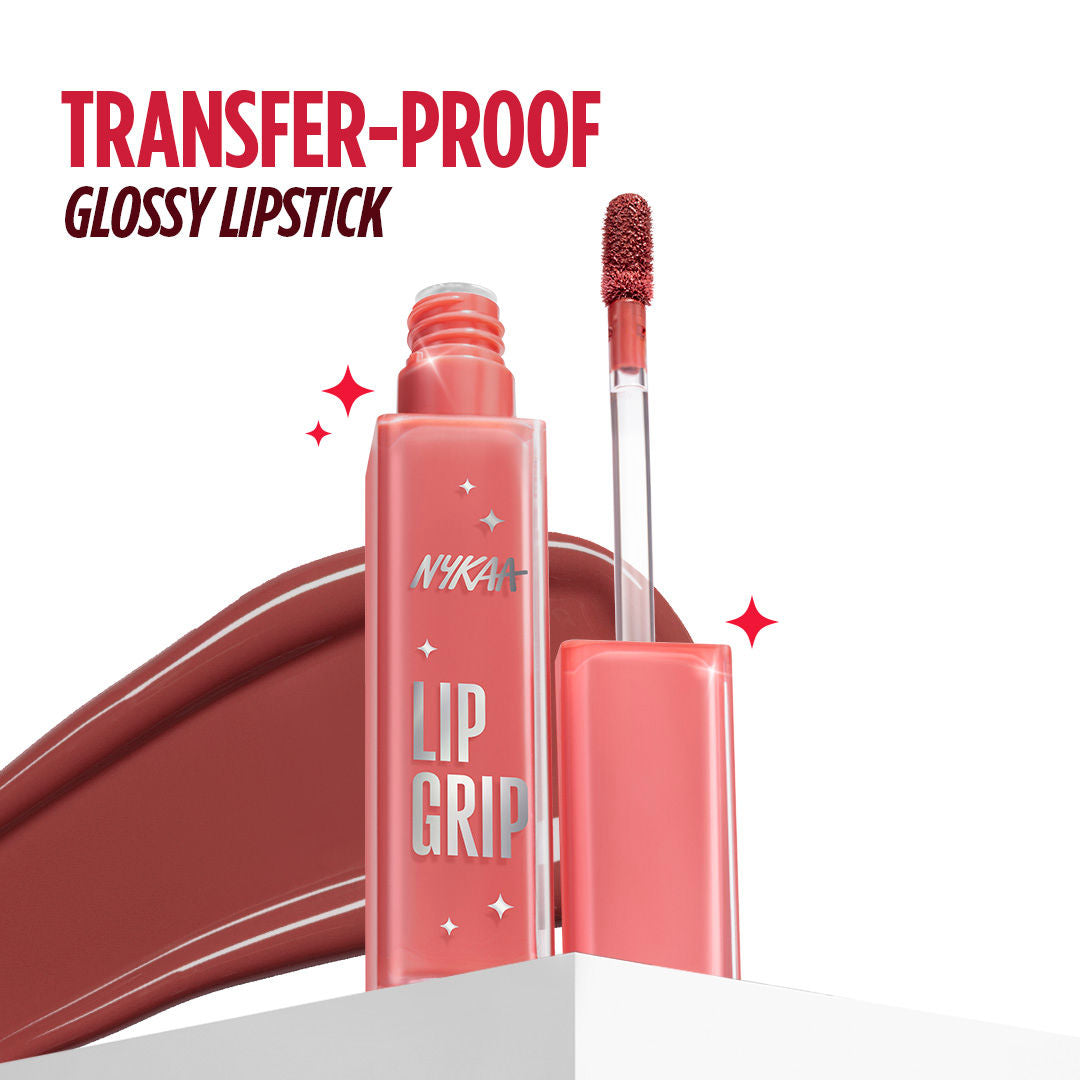 Nykaa Lip Grip No-Transfer Gloss Intense Shine Vinyl Liquid Lipstick - Play