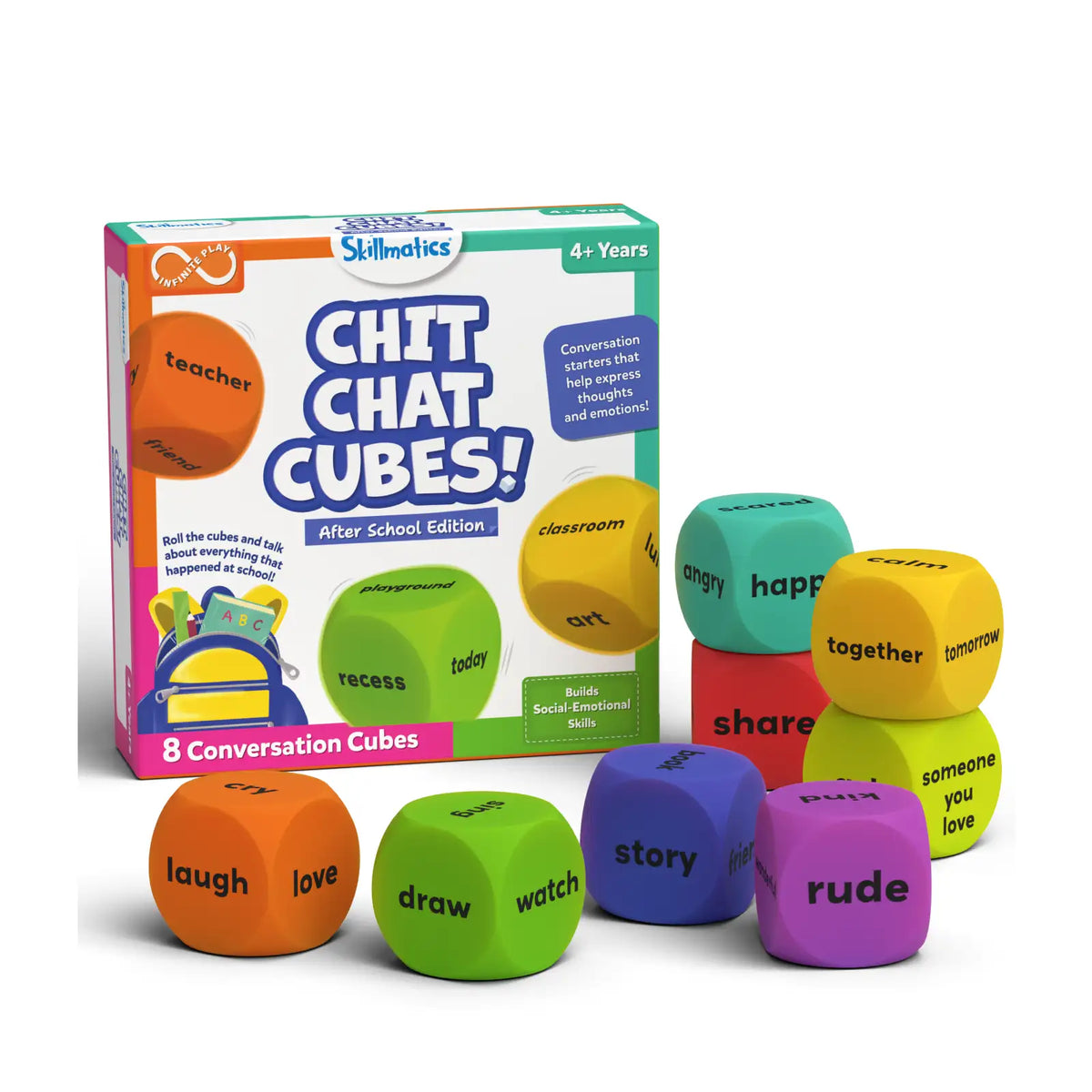 Skillmatics India Chit Chat Cubes: After School Edition | Conversation Starter Game (ages 4+) - Free Gift