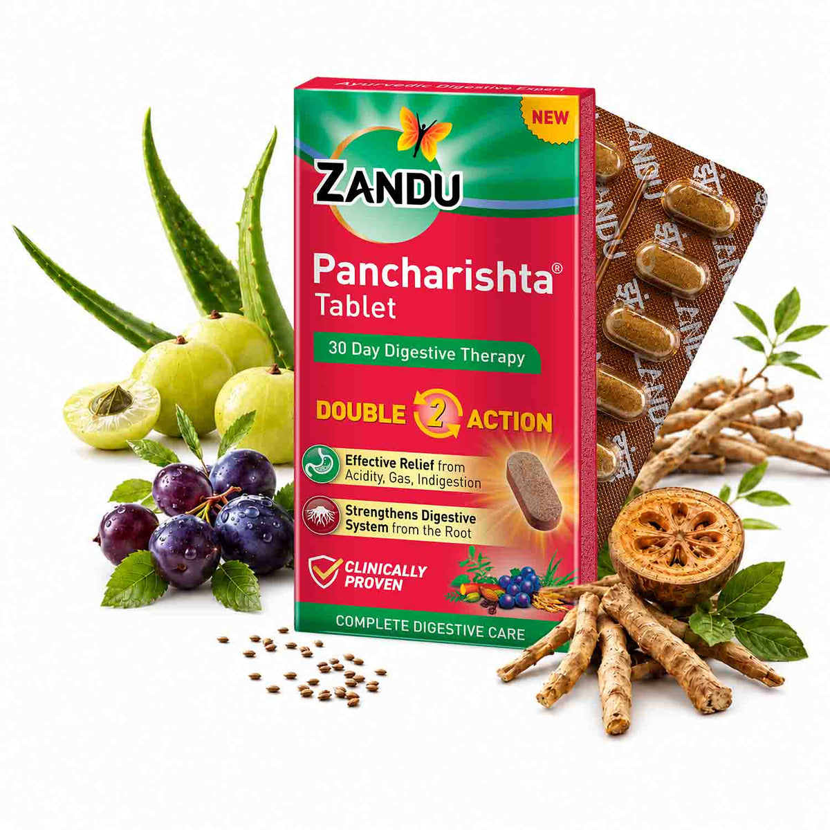 Zandu-O Zandu Pancharishta Tablet | Gas & Acidity Relief 14 Tabs