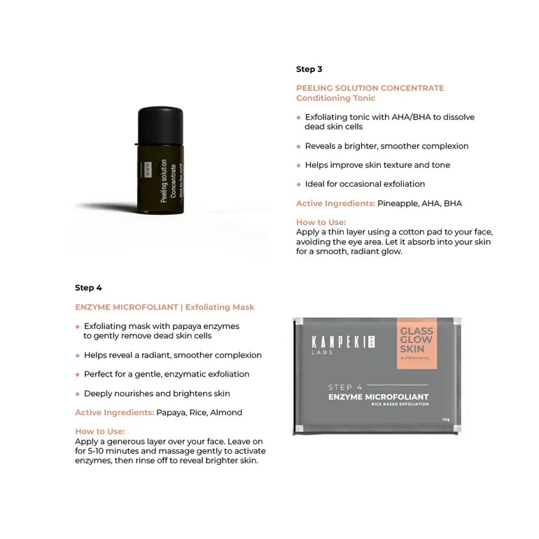 Kanpeki - Glass Glow Skin 11 Steps Facial (Brightening Hydrating Nourishing)