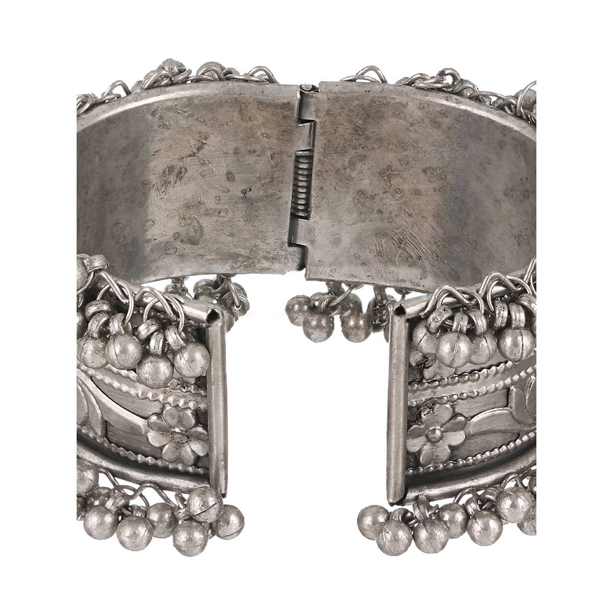 Aatmana German Silver Oxidised Silver Plated Bangle Style Bracelet