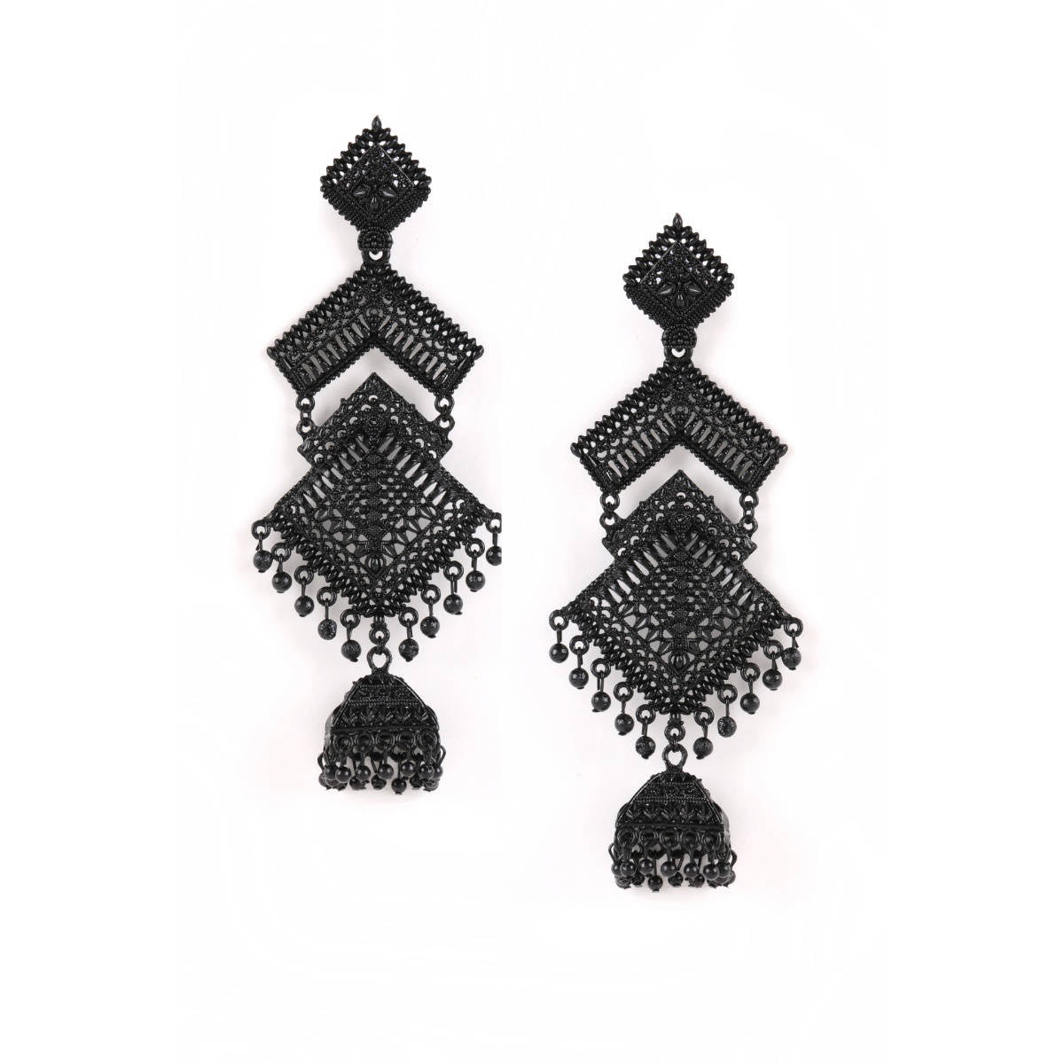 Aatmana Traditional Black Painted Enamelled Party Wear Earring