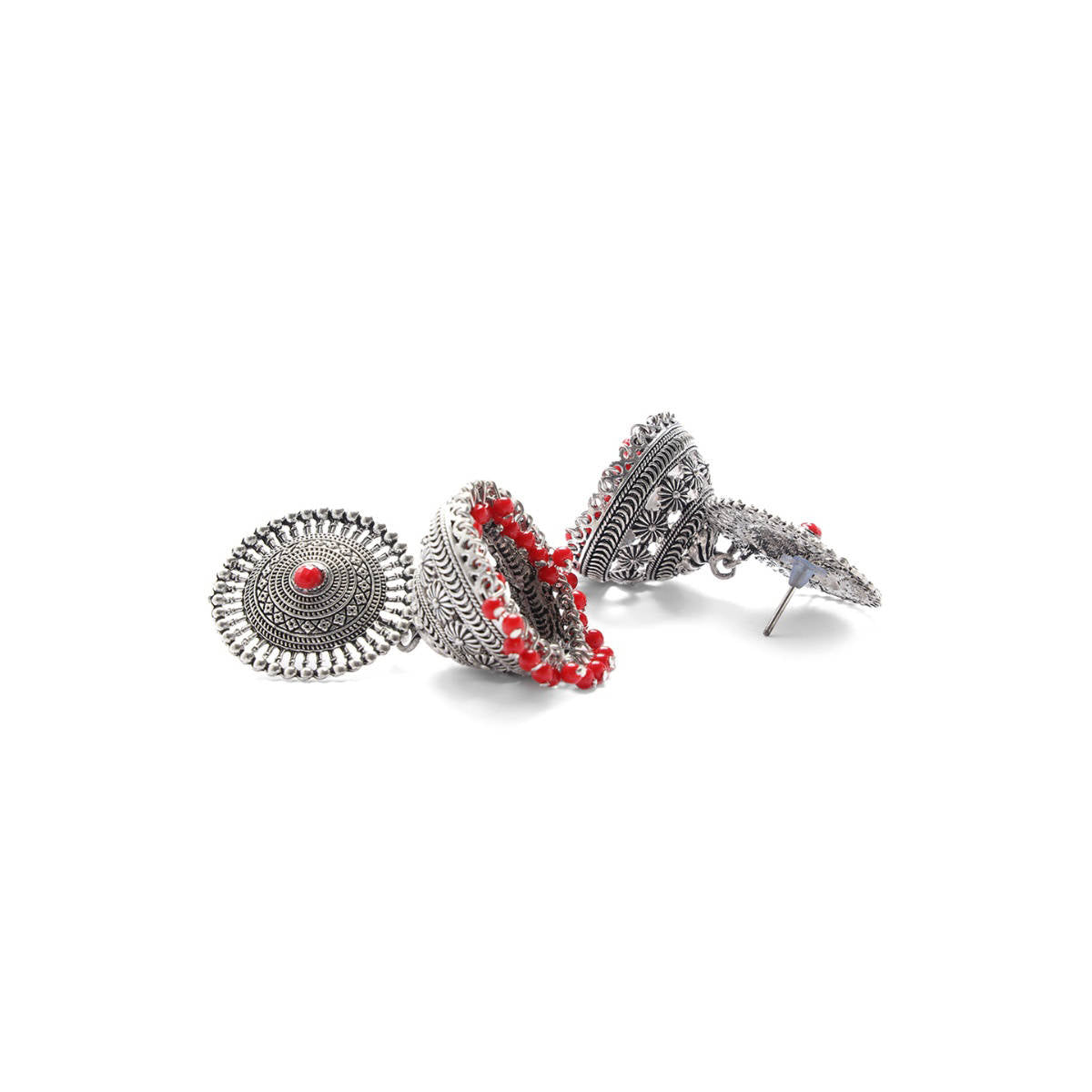 Aatmana Traditional Silver Plated Drop Jhumka Earring