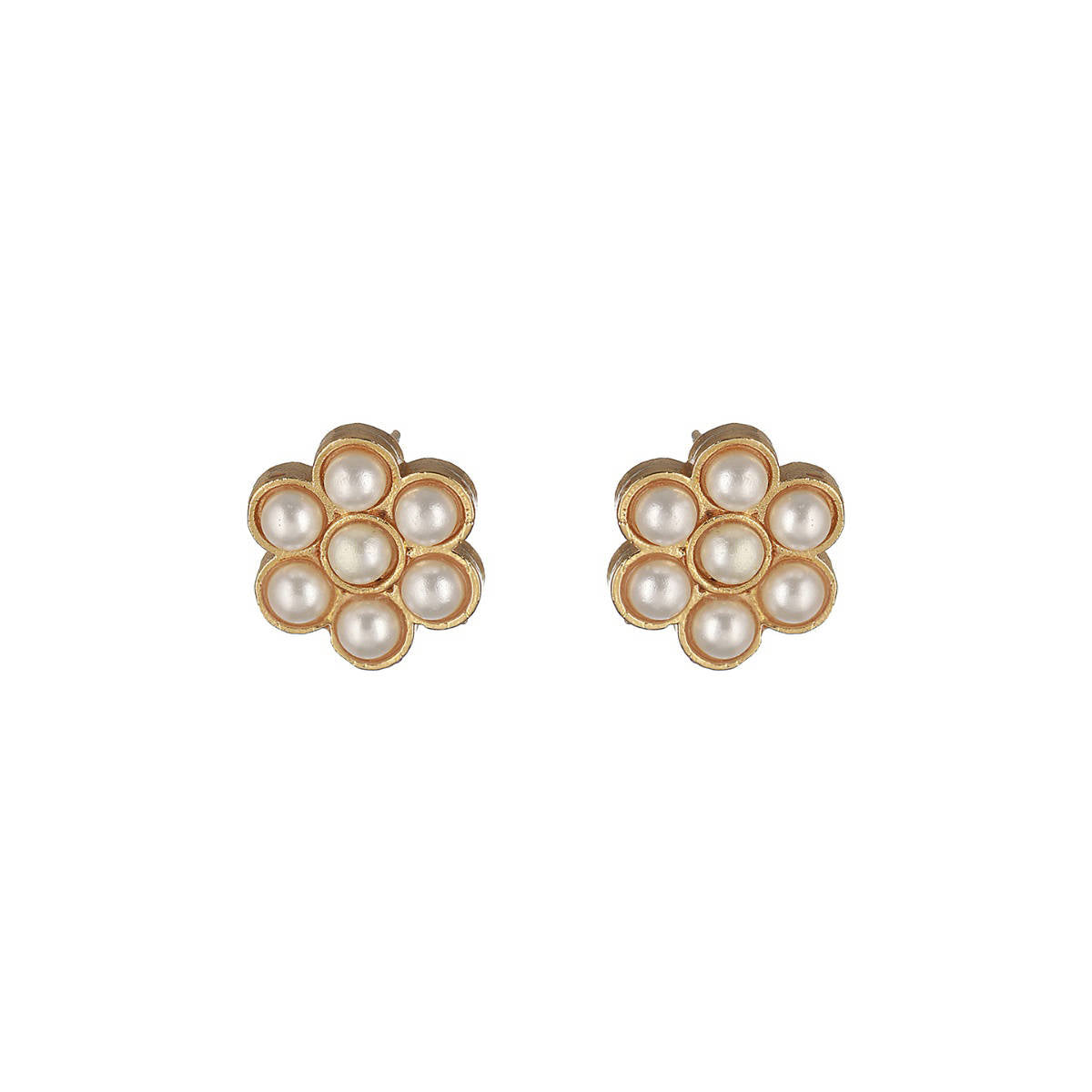 Aatmana White Gold Plated Studded Pearls Jewellery Set