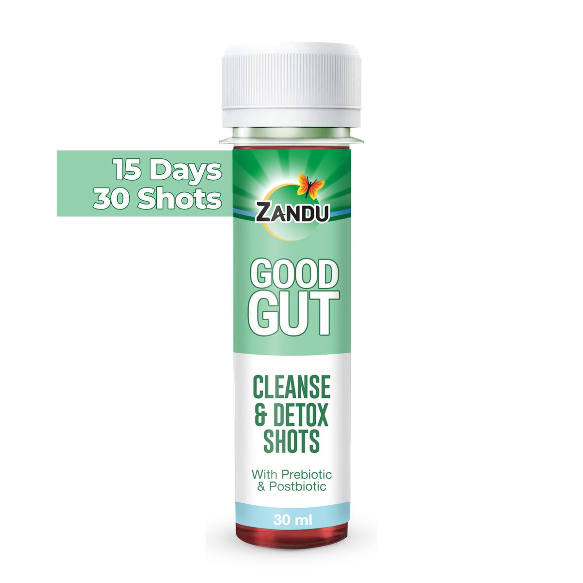 Zandu-O Gut Cleanse & Detox Shots - Pre & Postbiotics 30 day pack