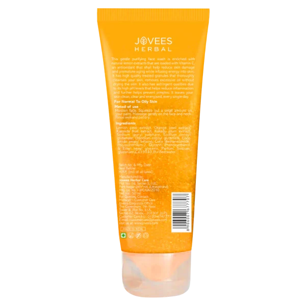 JOVEES HERBAL Jovees Lemon Face Wash With Lemon, Orange Peel & Kakadu Plum Extract 120ml