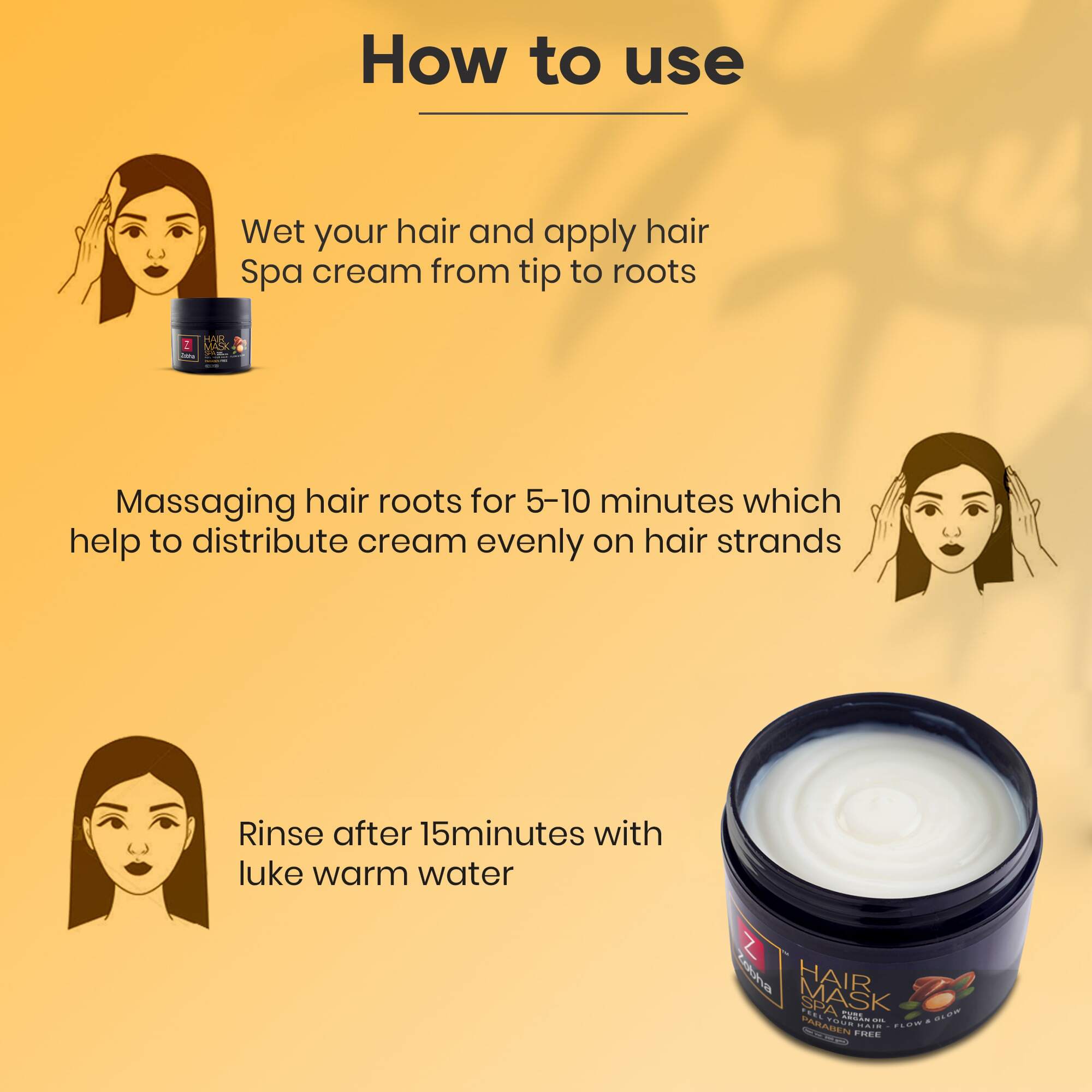 ZOBHA - HAIR MASK SPA CREAM WITH PURE ARGAN OIL (200g)