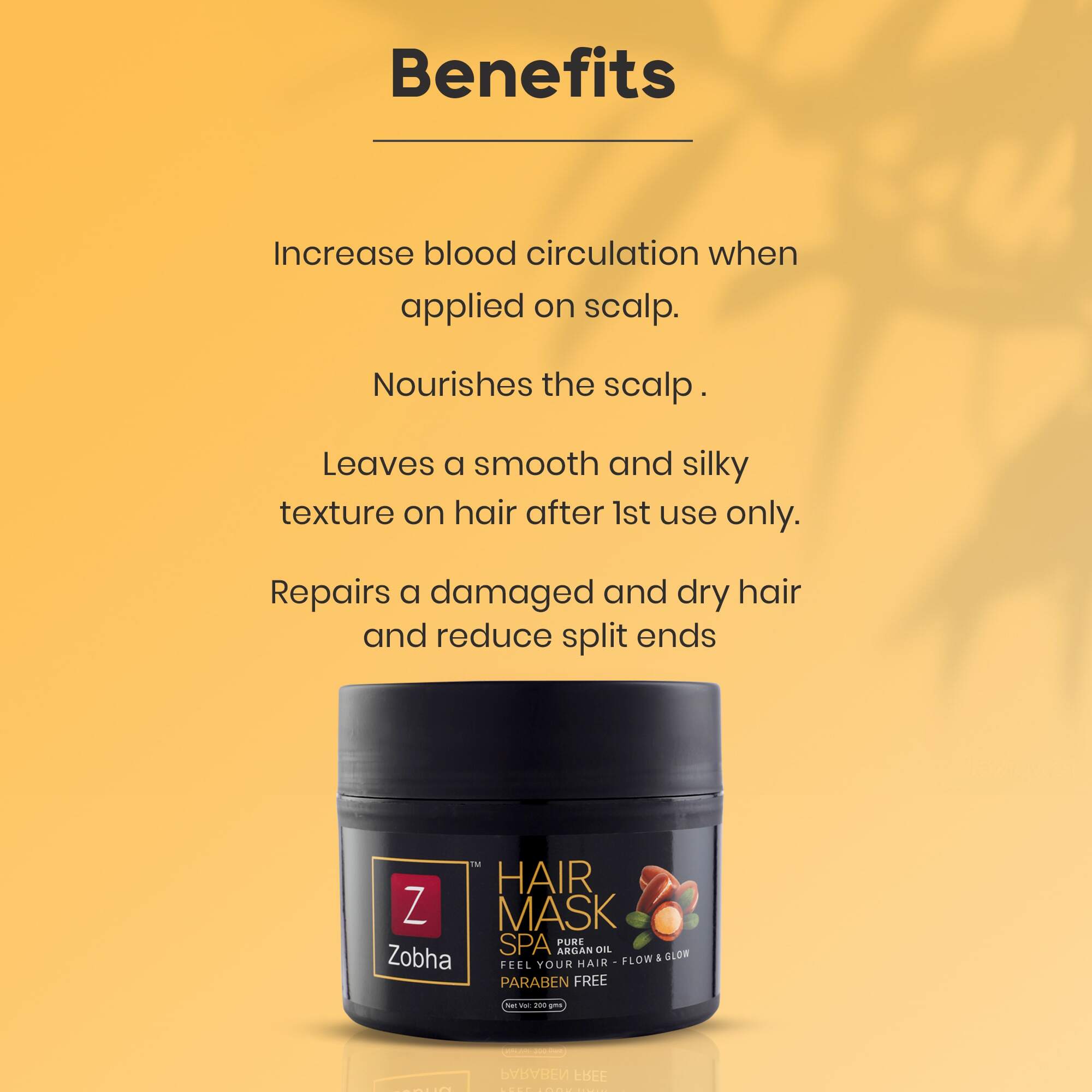ZOBHA - HAIR MASK SPA CREAM WITH PURE ARGAN OIL (200g)