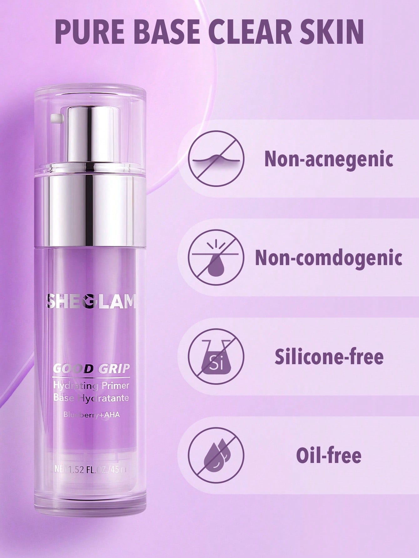 Sheglam - Good Grip Hydrating Primer-Blueberry+AHA 45ml