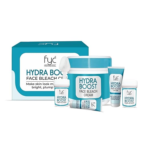 FYC PROFESSIONAL Hydraboost Face Bleach Cream Kit 270g Instant Glow & Skin Brightening Gentle Hair Lightening Hydrating Formula for Soft, Radiant Skin Suitable