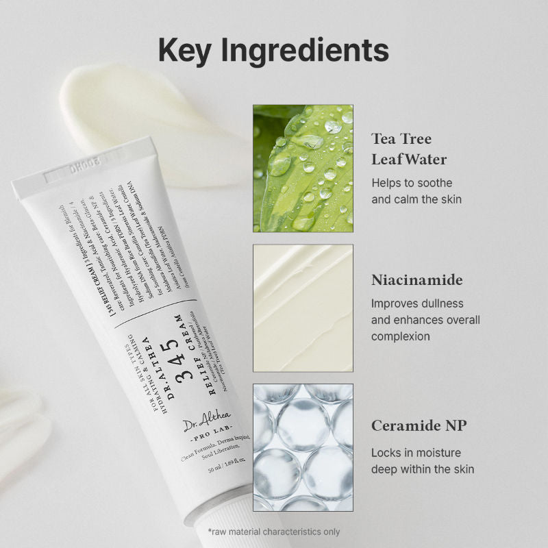 Dr.Althea 345 Relief Cream: Soothing & Barrier Repair Cream with power of Niacinamide & Panthenol (50ml)