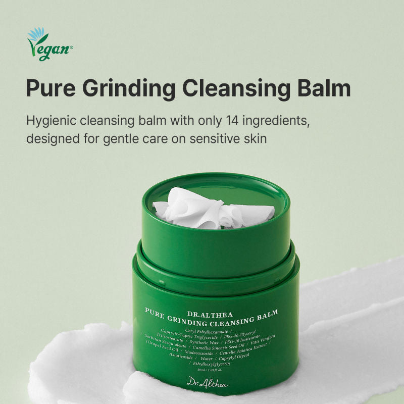 Dr.Althea Pure Grinding Cleansing Balm: Gentle Oil-Based Makeup Remover & Pore Cleanser (50ml)