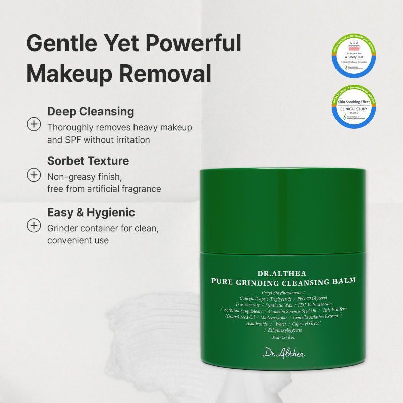 Dr.Althea Pure Grinding Cleansing Balm: Gentle Oil-Based Makeup Remover & Pore Cleanser (50ml)