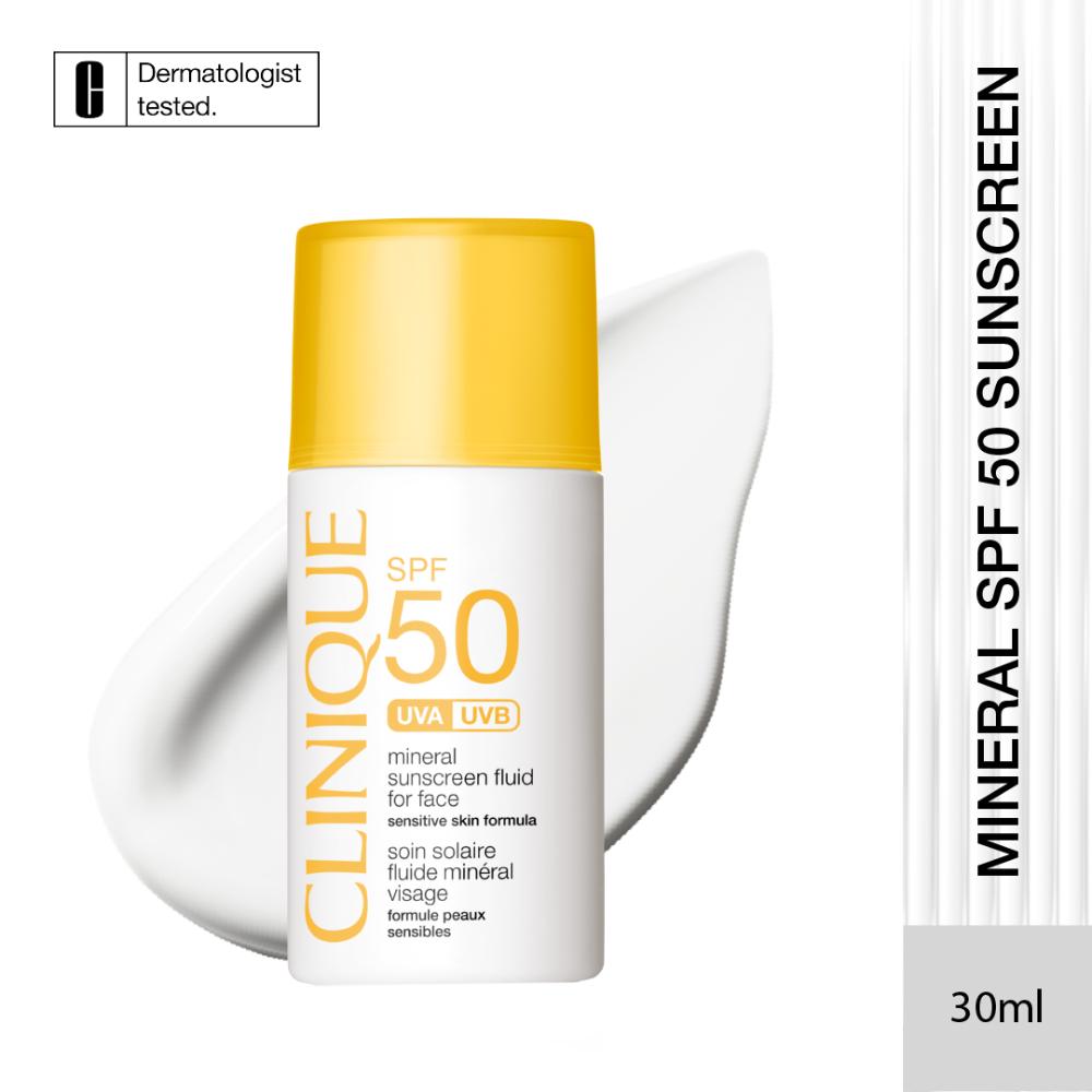 Clinique SPF 50 UVA/UVB Mineral Sunscreen Fluid For Face (30ml)
