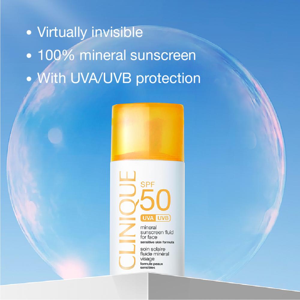 Clinique SPF 50 UVA/UVB Mineral Sunscreen Fluid For Face (30ml)