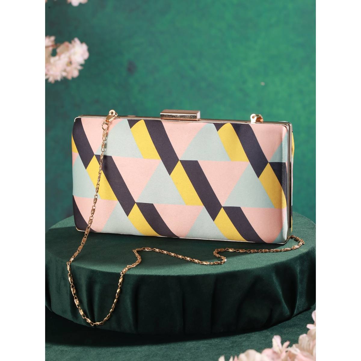 Aatmana Multi-coloured Printed Box Clutch