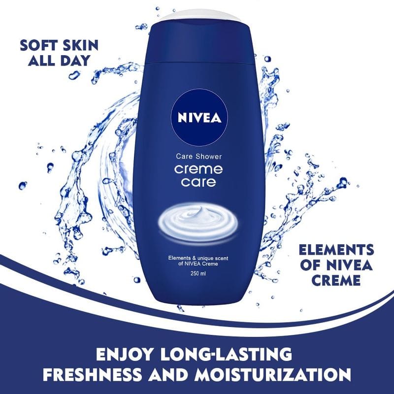NIVEA Women Body Wash, Crème Care Shower Gel for Soft Skin (250ml)
