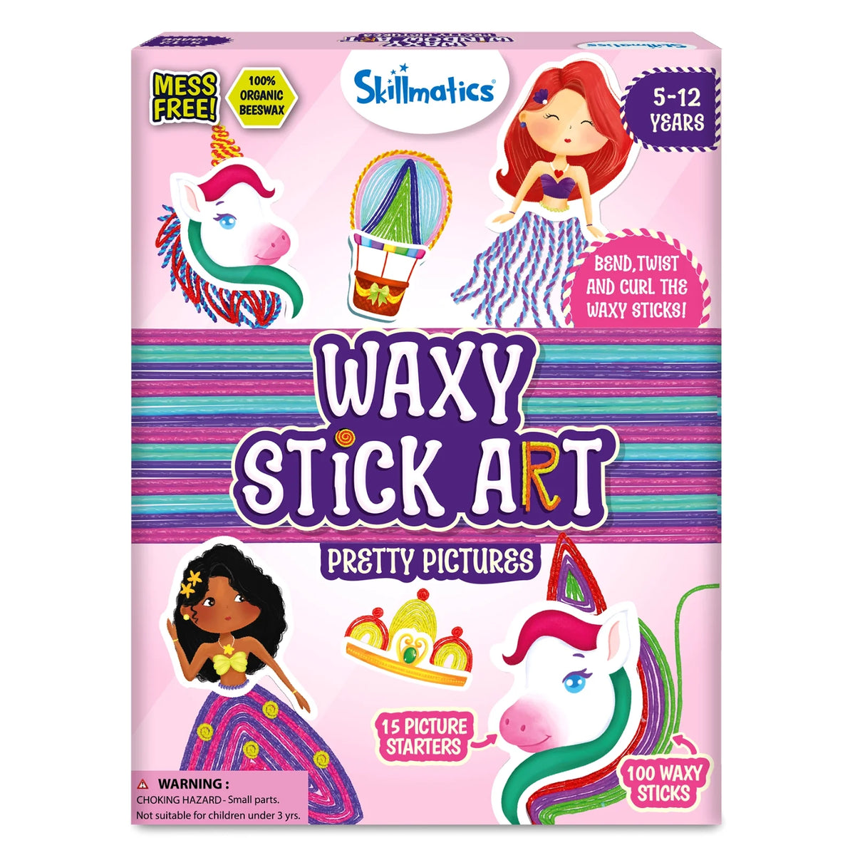 Skillmatics Waxy Stick Art: Pretty Pictures | Mess-Free Art for Kids (ages 5-12)