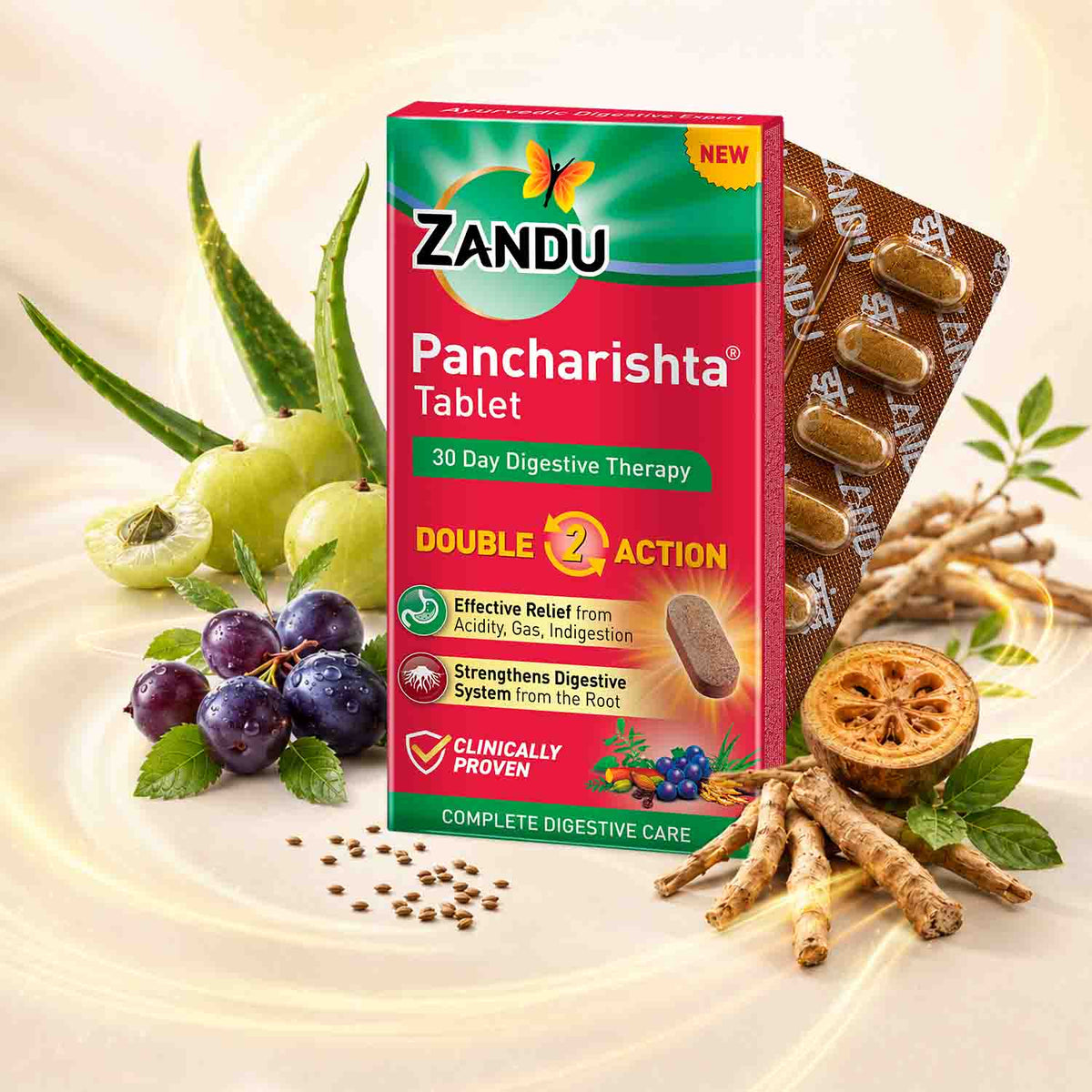 Zandu-O Zandu Pancharishta Tablet | Gas & Acidity Relief 14 Tabs