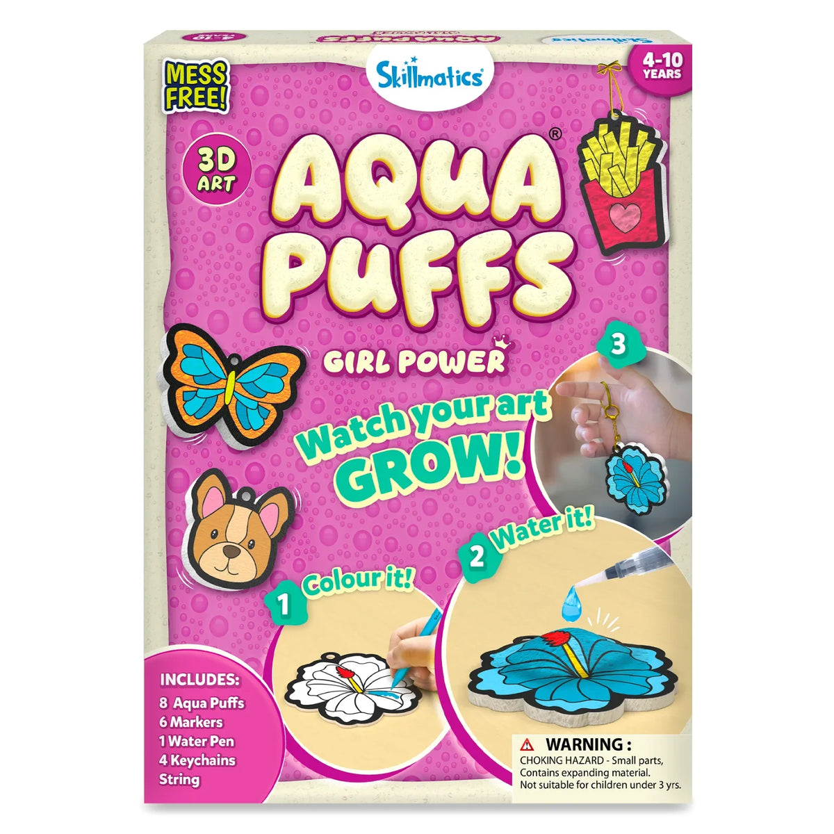 Skillmatics Aqua Puffs: Girl Power | 3D Art Kit | Gifts for Girls Ages 4-10