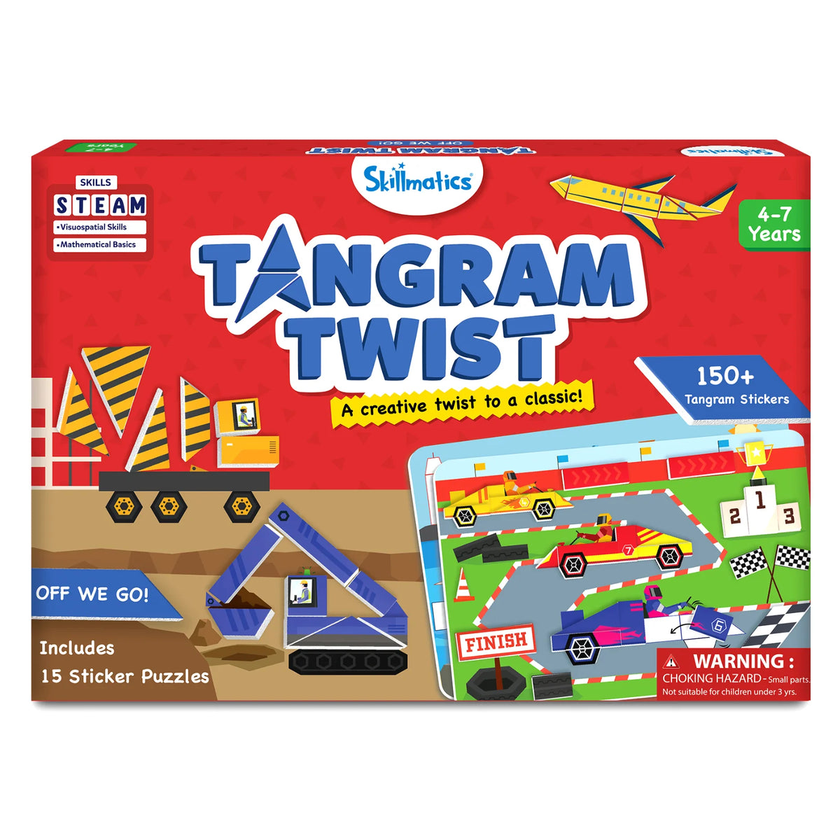 Skillmatics Tangram Twist - Off We Go! | No Mess Sticker Art (ages 4-7)