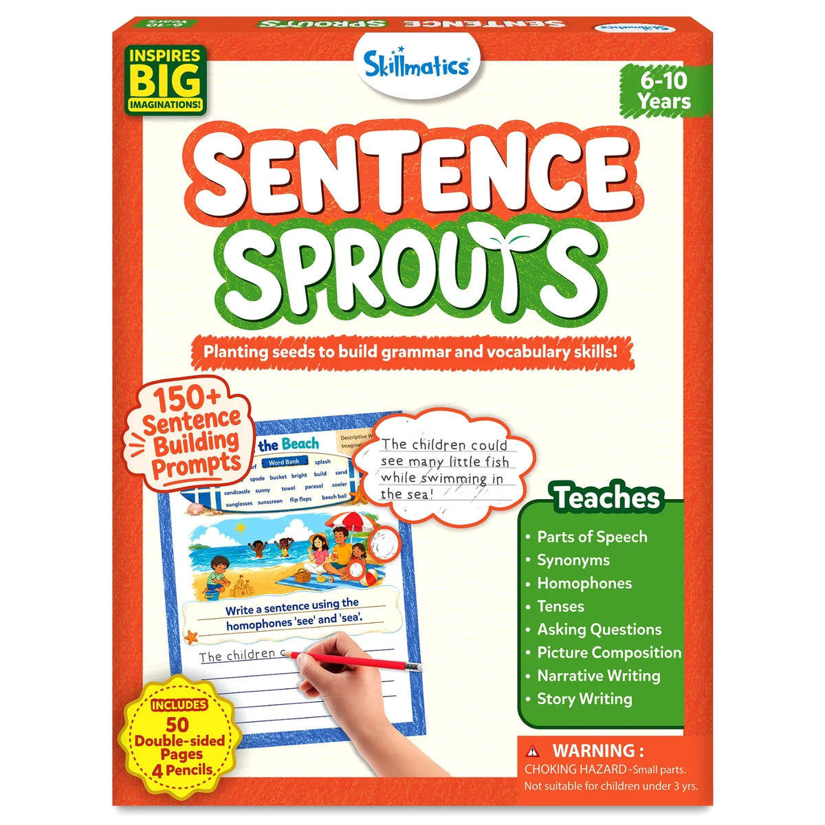 Skillmatics Sentence Sprouts | Sentence Building & Creative Writing Activity Book (ages 6-10)
