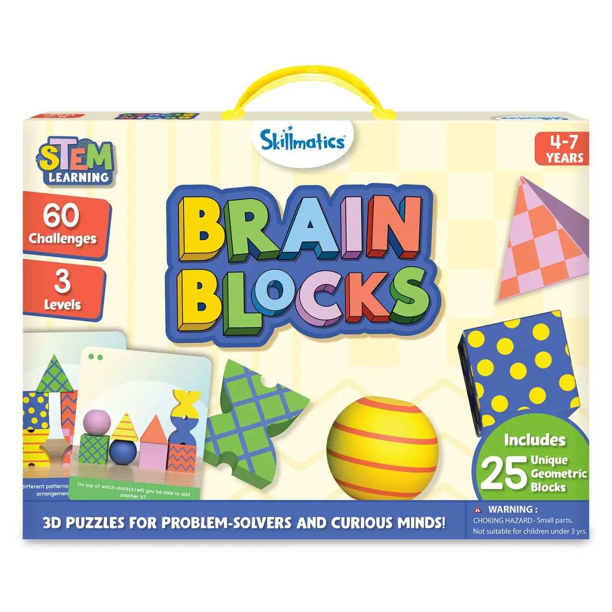 Skillmatics Brain Blocks | 3D Early STEM Building Blocks for Kids | Gifts for Ages 4-7