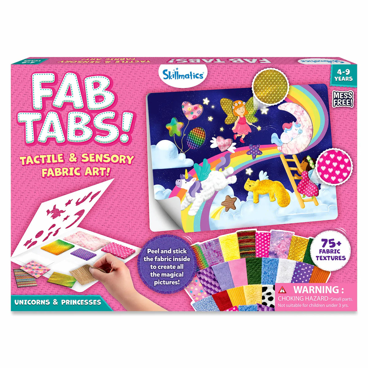 Skillmatics Fab Tabs: Unicorns & Princesses | Tactile & Sensory Fabric Art (ages 4+)