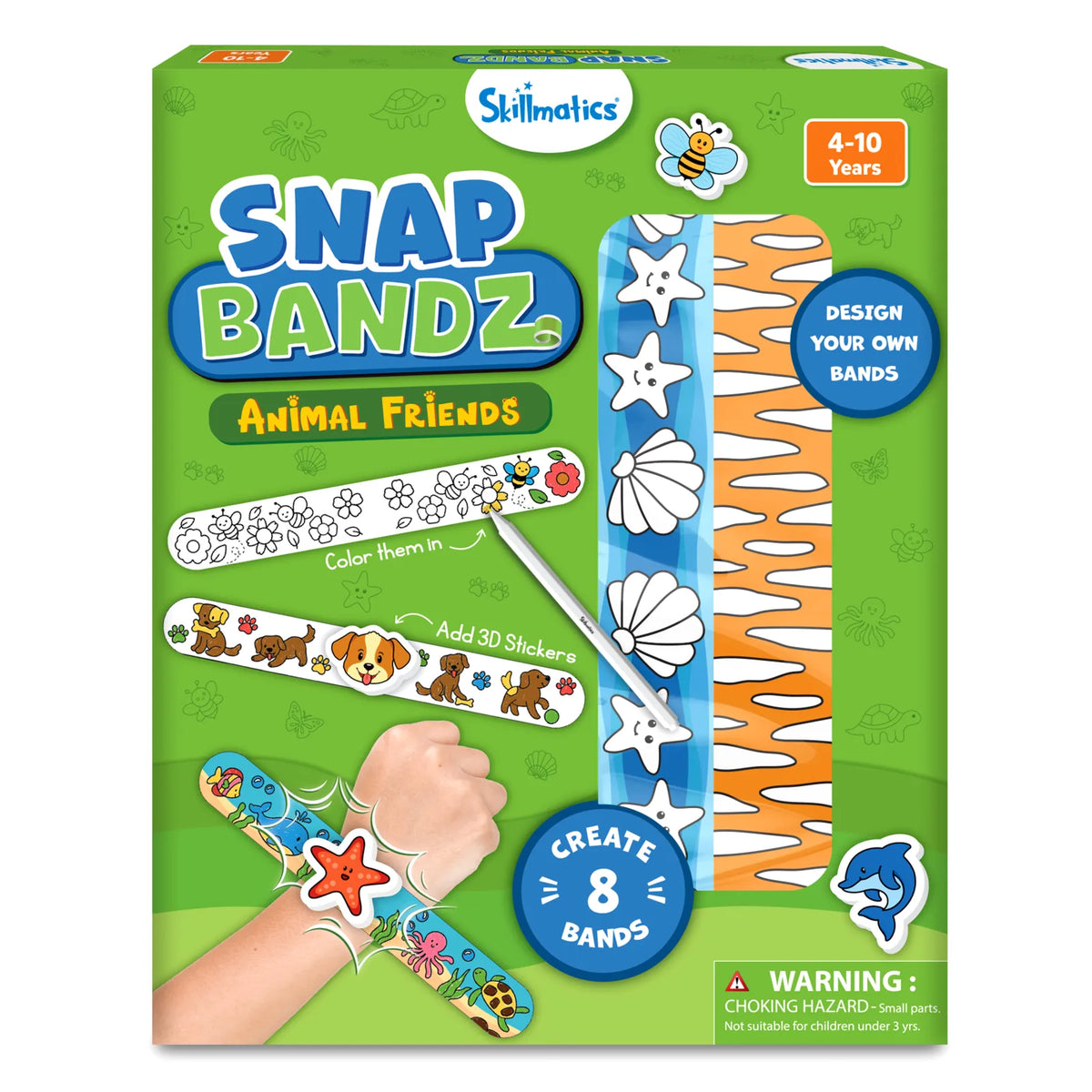 Skillmatics Snap Bandz: Animal Friends | DIY Art & Craft Activity (ages 4-10)