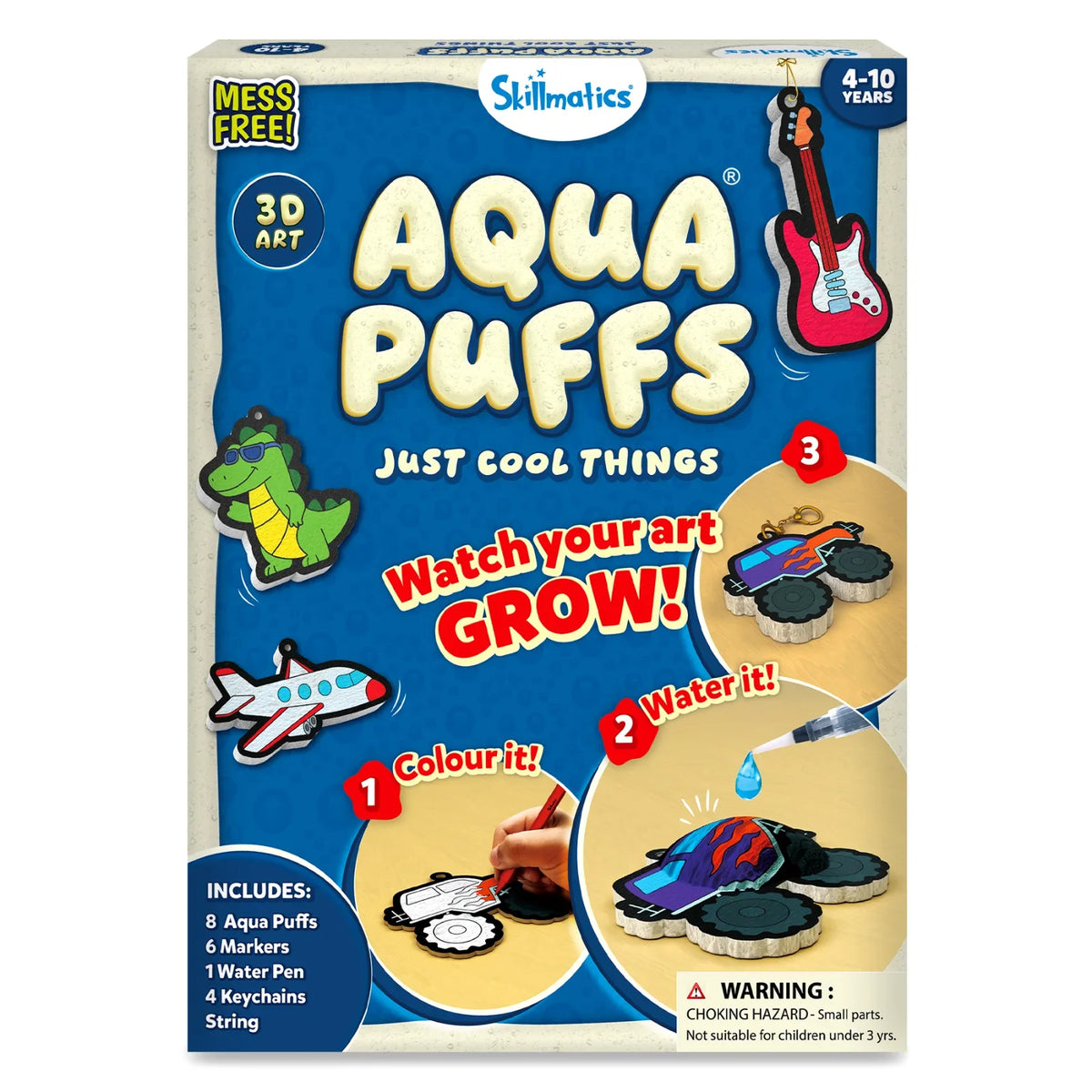 Skillmatics Aqua Puffs: Just Cool Things | 3D Art Kit | Gifts for Ages 4-10
