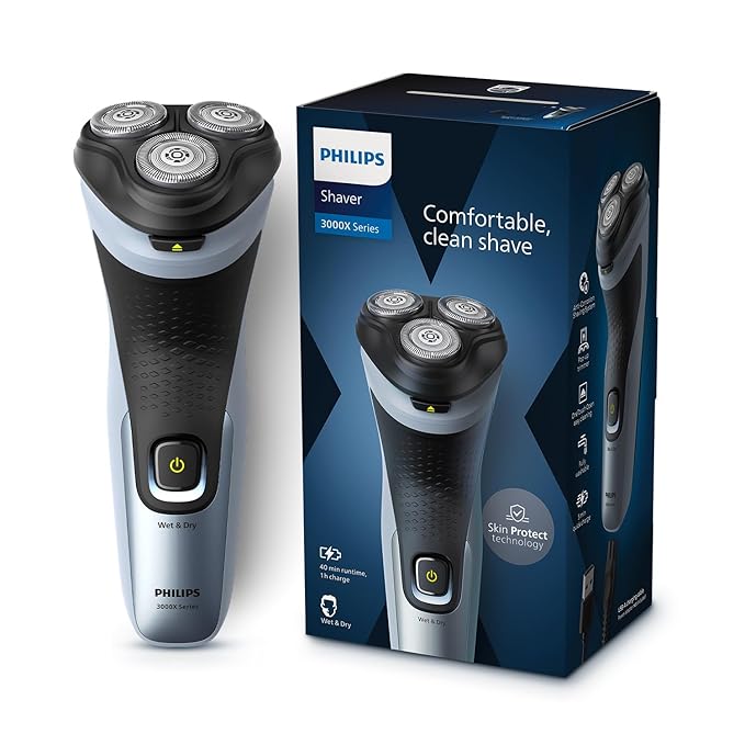Philips Electric Shaver for Men, SkinProtect Technology, Wet and Dry Shave, 3D Floating Heads, 27 Self Sharpening Blades, Pop-up Trimmer, Cordless, Waterproof X
