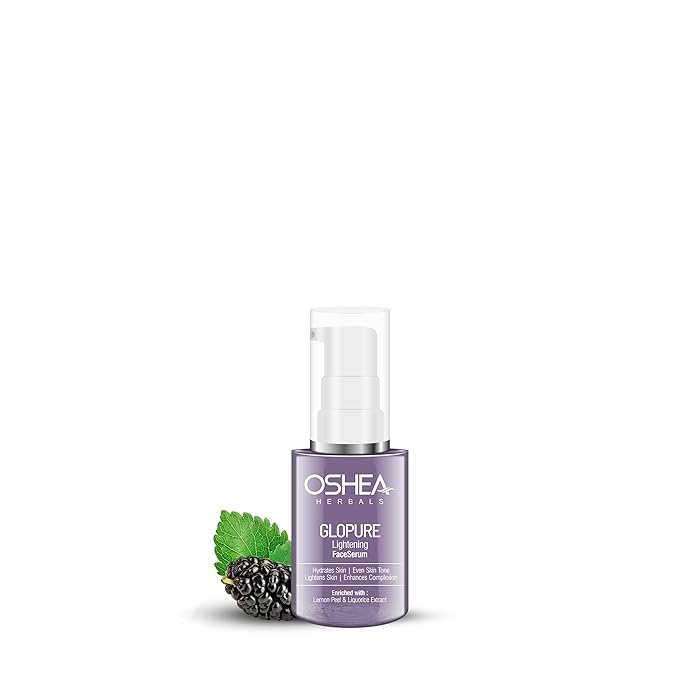 Oshea Herbals Glopure Brightening Face Serum for Men & Women | Reduces Darkspots & Pigmentations | Boosts Hydration & Natural Glow | Enriched with Lemon Peel &