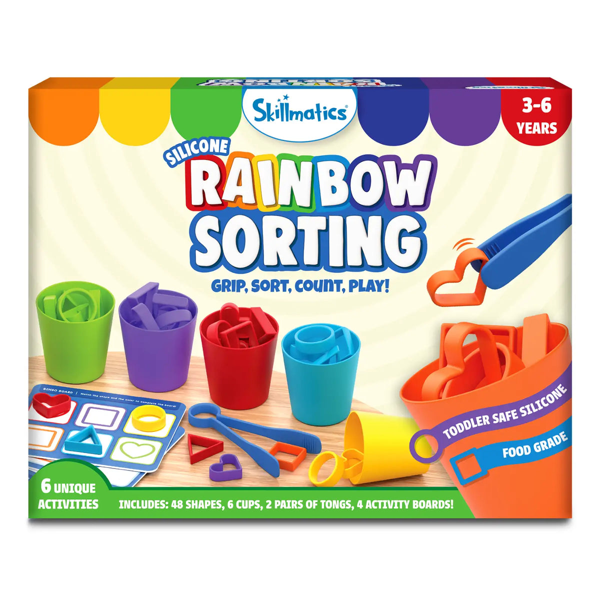Skillmatics Silicone Rainbow Sorting | Sorting, Counting & Sequencing Toy (ages 3-6)
