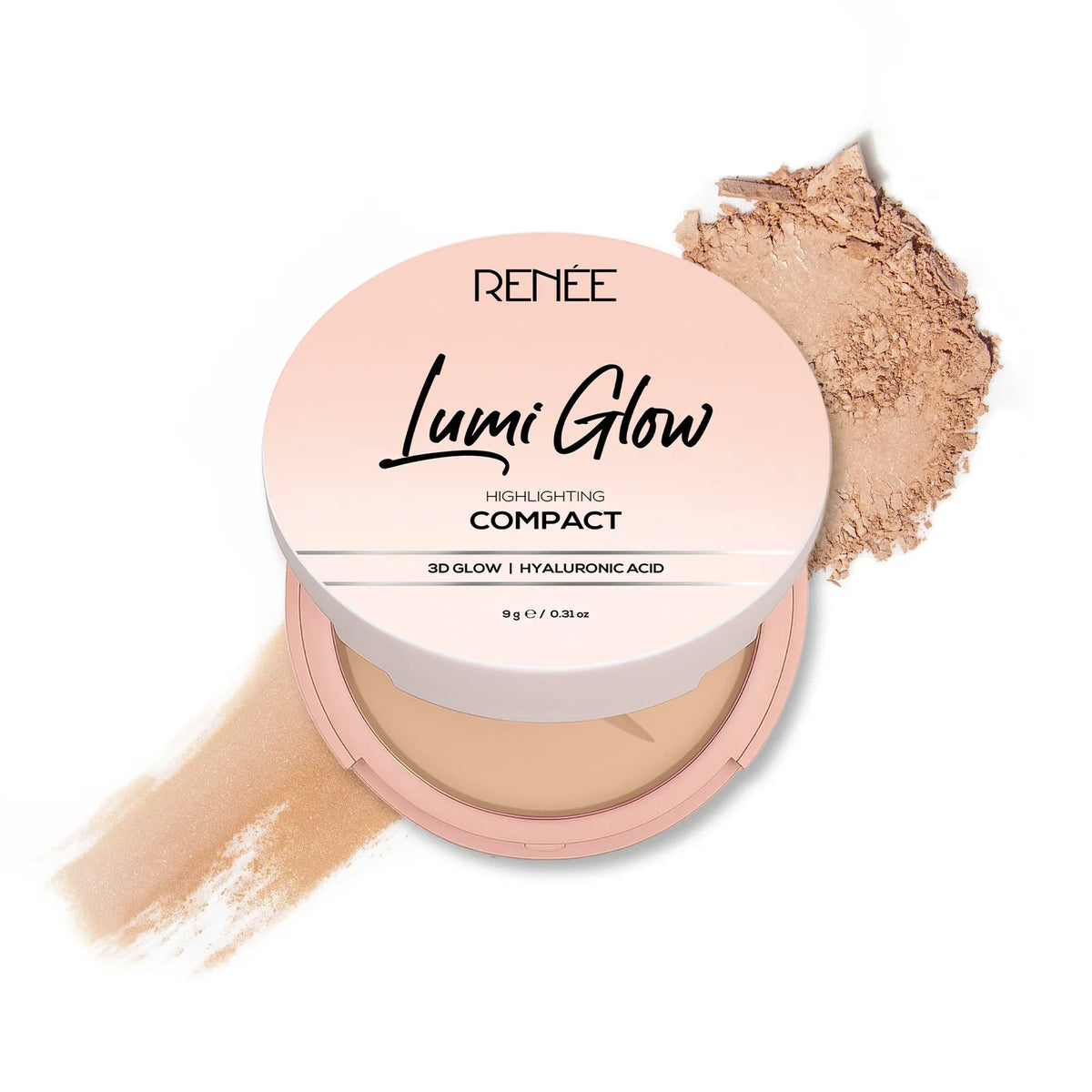 RENEE Lumi Glow Highlighting Compact with 3D Glow For Luminous Skin 9g Satin Beige