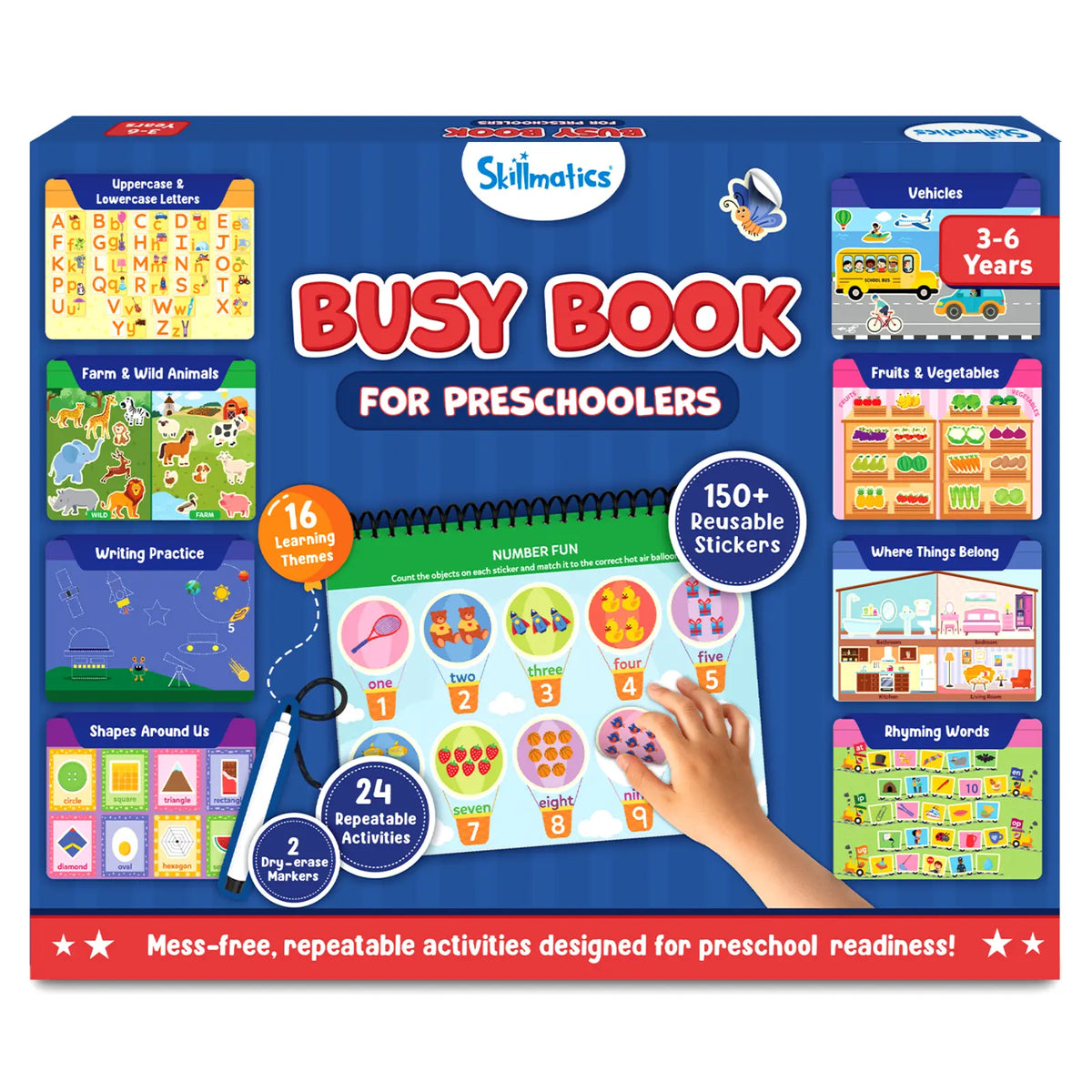 Skillmatics Busy Book For Preschoolers | Reusable Sticker Activity Book (ages 3-6)