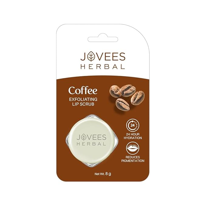 Jovees Herbal Coffee Exfoliating Lip Scrub For Brightening Dark Lips for Dry Lips/Smoker/Chapped Lip & Lipstick Stains Removal Lip care, Soft and Supple Lips |