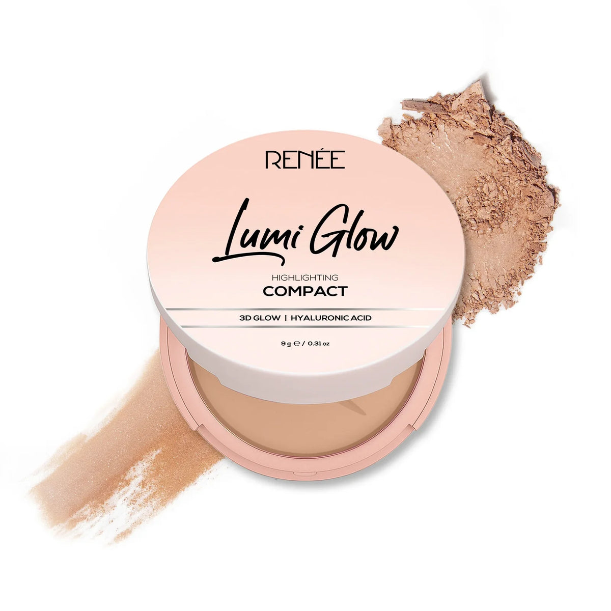 RENEE Lumi Glow Highlighting Compact with 3D Glow For Luminous Skin 9g Satin Beige