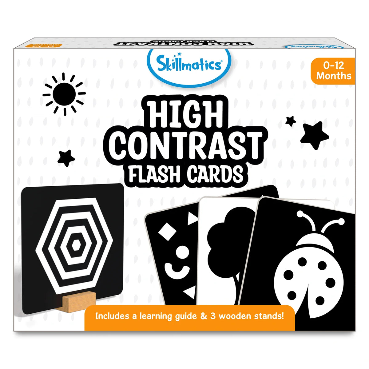 Skillmatics High Contrast Flash Cards for Infants (0-12 months) | 60 Large Pictures, Visual Stimulation & Sensory Development
