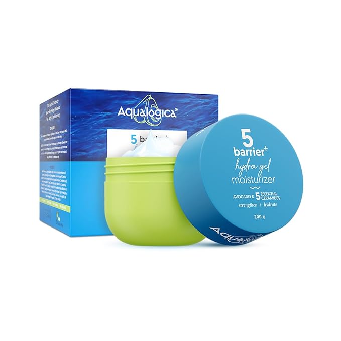 Aqualogica 5 Barrier+ Hydra Gel Moisturizer with 5 Essential Ceramides & Avocado | 24-Hour Intense Hydration | Weightless Water-Like Gel Texture | Non Sticky &