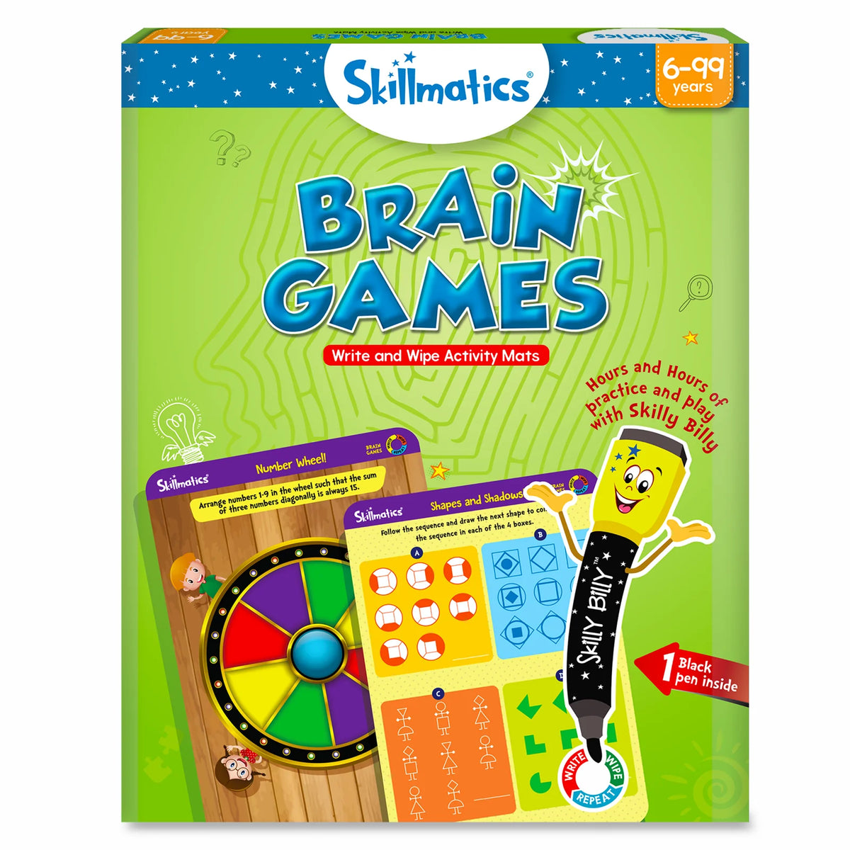 Skillmatics Brain Games | Reusable Activity Mats (ages 6+)