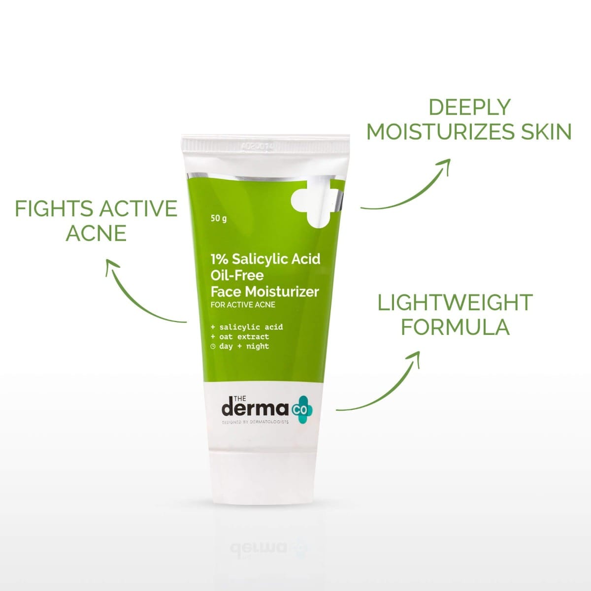The Derma - 1% Salicylic Acid Oil-Free Moisturizer For Face with Oat Extract (50g)